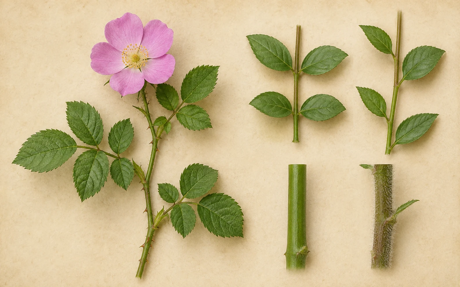 Flowering plant showing leaves, stem and flower details for identification